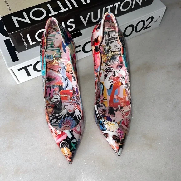 Christian Louboutin Hot Chick Printed 100mm Pumps - Picture 5 of 10